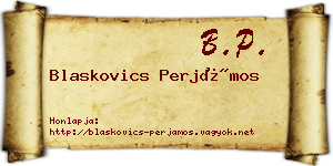 Blaskovics Perjámos névjegykártya